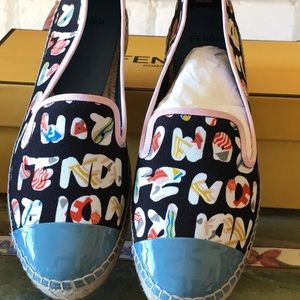 NWT Fendi Canvas Espadrilles size 39.5